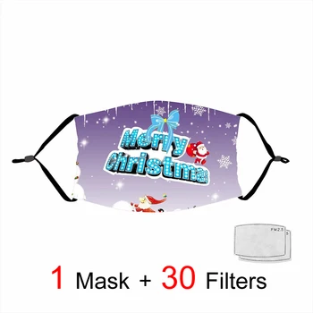 

Christmas Tree Masks Snowman Santa Claus Masks Reusable Face Masks Pattern Adult Children Cute Elk House Raccoon Cosplay Mask