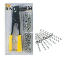 Heavy Duty Riveter Set,Manual Pop it Metal Rivet Gun and Blinds Remaches Rivets Assortment Kit 150 Psc