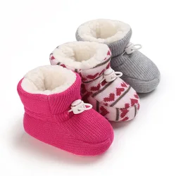 Toddler Winter Warm Boots Newborns Prewalkers Cotton Unisex Baby Boys Girls First Walkers Knitted Footwear Indoor Shoes