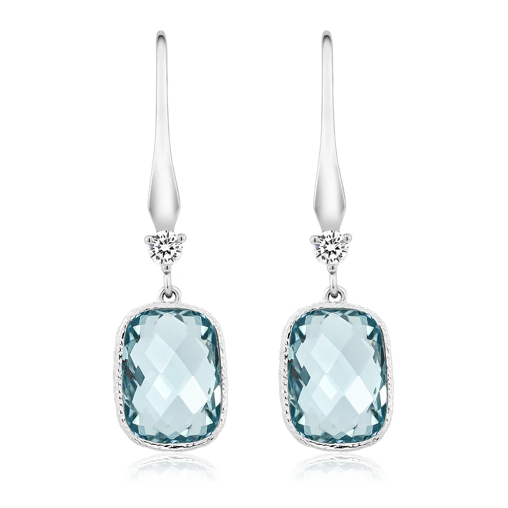 GemStoneKing Твердые 925 Strerling серебряные висячие серьги рождественские подарочные