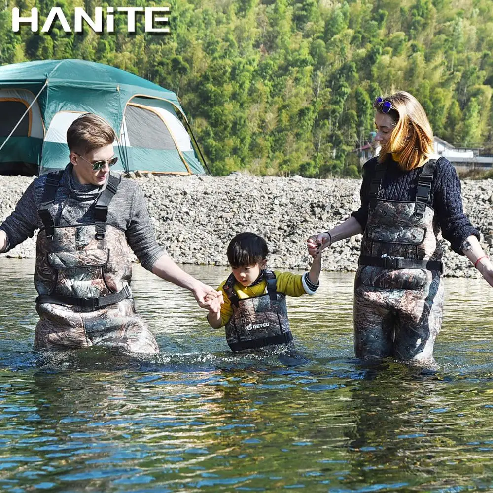 Impermeável e Isolado Wader com Botas de Borracha para Água e Jogo Hanite Caçoa Camo Engrossado Neoprene Peito Lamacento 5mm