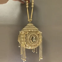 DOYUTIG Indian Women's Hand-Made Beaded Clutches Vintage Crystal Small Bell Tassel Bags For Lady Wedding Bags Evening Bags F669 1
