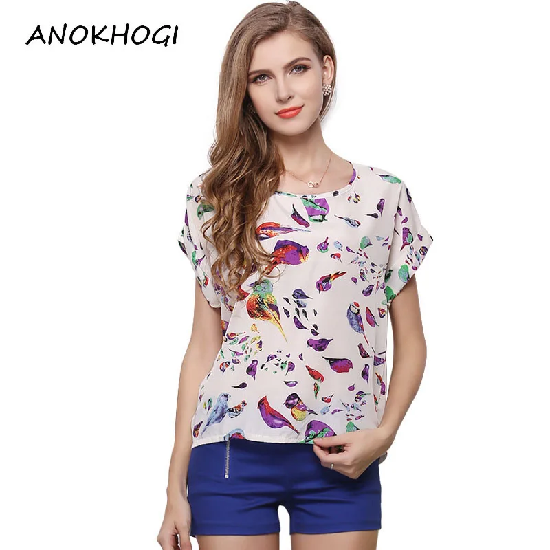 

Floral Print Colorful Women Chiffon T-shirt Short Sleeve Summer Soft Ladies T Shirts Female Dot Stripes Tops Tees T10