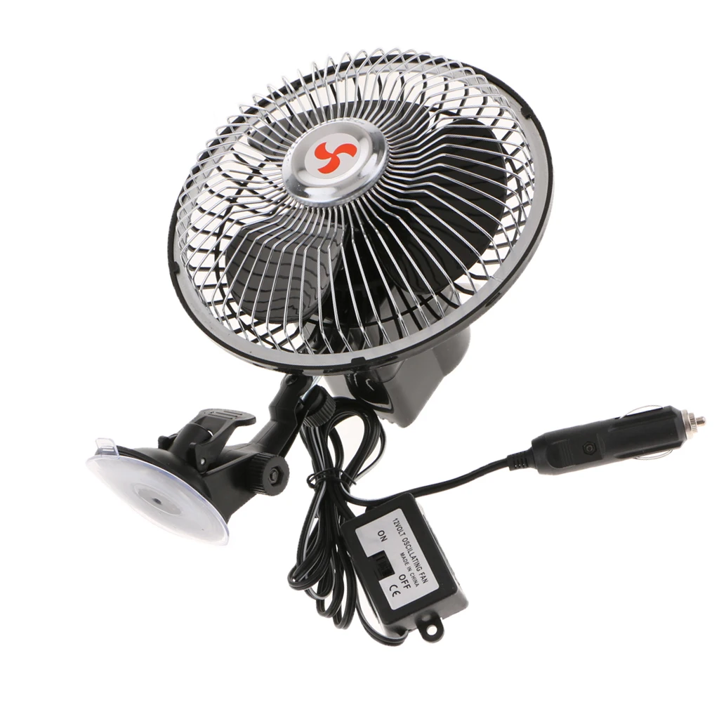 12V Car Truck Windshield Electric Fan Cooling System Suction Cup Car Fan Adjustable Cooling Vehicle Truck System