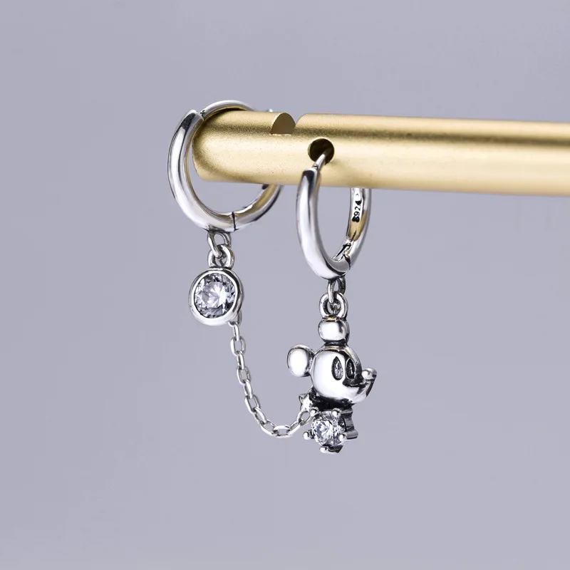 1 piece style 3 Модные серьги из стерлингового серебра 925 пробы с двойным отверстием для ушей, круглые циркониевые вертикальные цепочки с кисточками, популярные ювелирные изделия для ушей для мальчиков и девочек - Окраска металла: 1 piece style 3