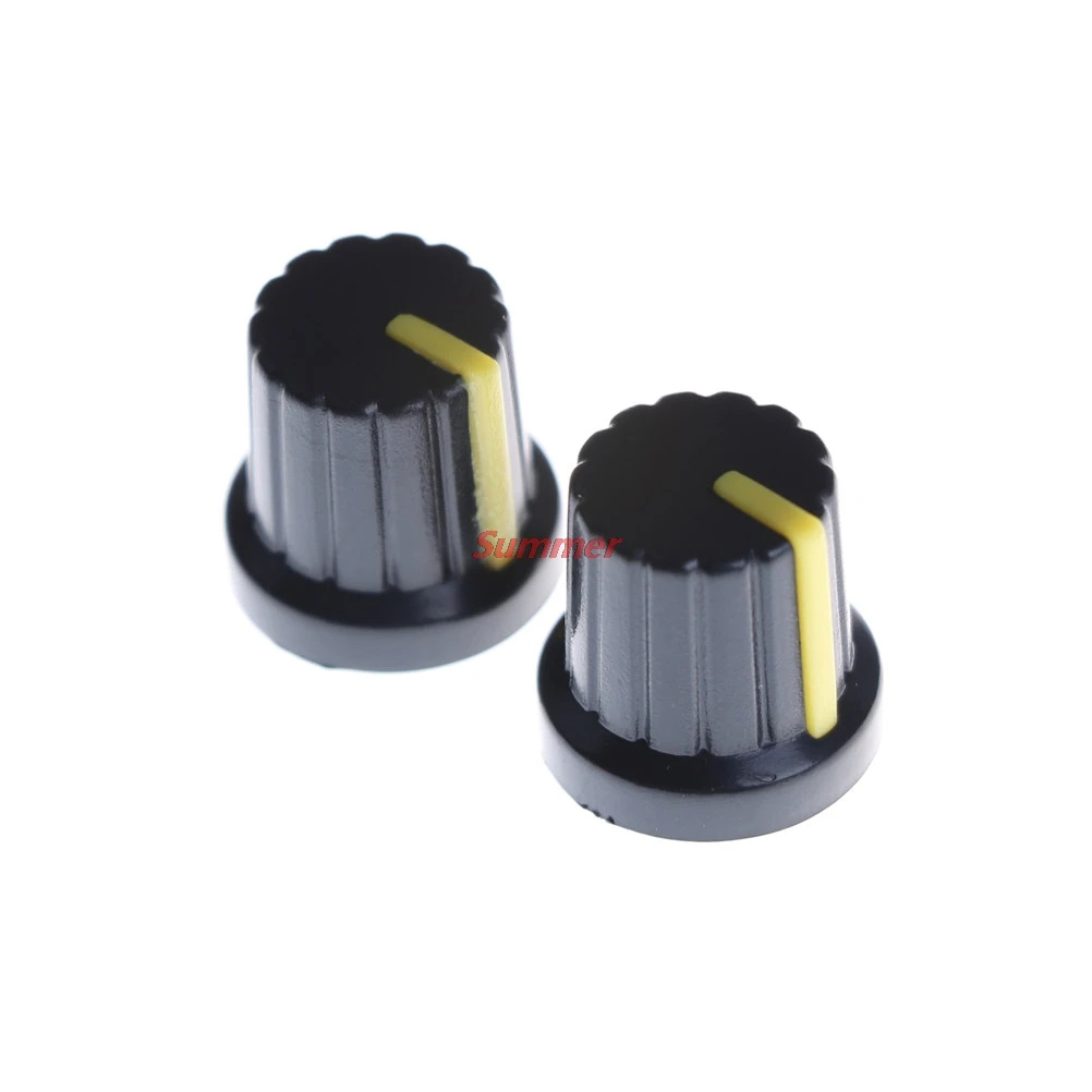 20 PCS Shaft Hole Dia Potentiometer Pot Knobs Caps Plastic Control Knob 6mm Shaft Insert Diameter, 11mm Knob Top Diameter