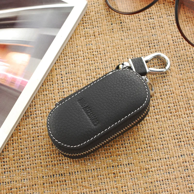

2018 Men Key Genuine Leather Waist Pannier Bag Korean-style Calf Leather Women's Car Key Zipper Key Bag Buckle