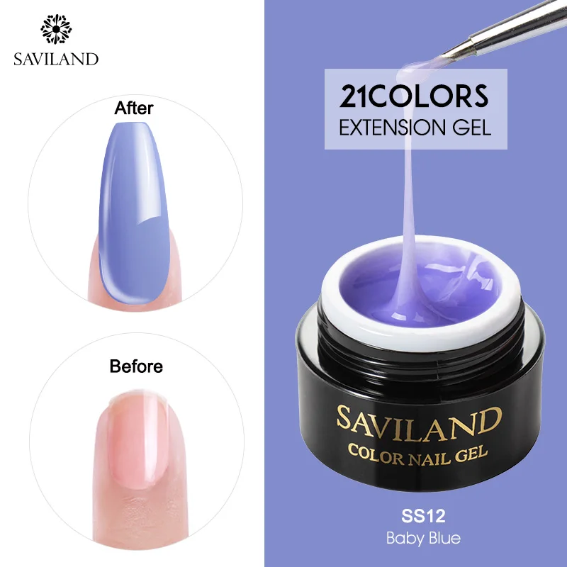 SS12 SAVILAND Радужный строительный гель для наращивания ногтей 21 цвет замачиваемый Блестящий желе УФ строительный Гель-лак Полупостоянный - Цвет: SS12