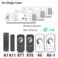 V1 DC 5V/12V/24V 8A PWM Wireless LED Dimmer Controller Switch +Touch RF Remote for Single Color COB 5050 3528 Dimming LED Strip