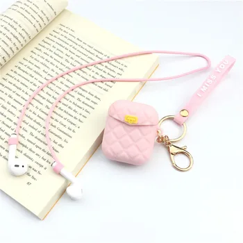 

Wireless Bluetooth Earphone Case Cover For Apple Airpods Pro Earphone Case Cover Protective Cover Creative Metal Hook With Lanya