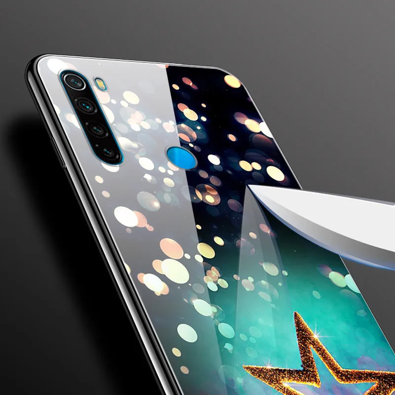 Чехол из закаленного стекла для Xiaomi Redmi Note 8T чехол Note8T, цветной жесткий чехол из поликарбоната для Xiaomi Redmi Note 8 T, чехол Note8 T, бампер