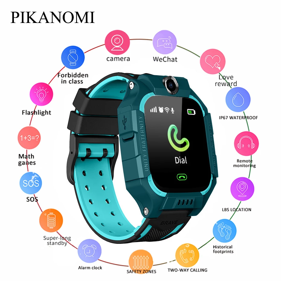 Günstige Wasserdicht Kind Smart Uhr Anti verloren Lage Sim Telefon Uhr Baby LBS Positioning Tracker Uhr SOS Anruf Kamera Für android IOS