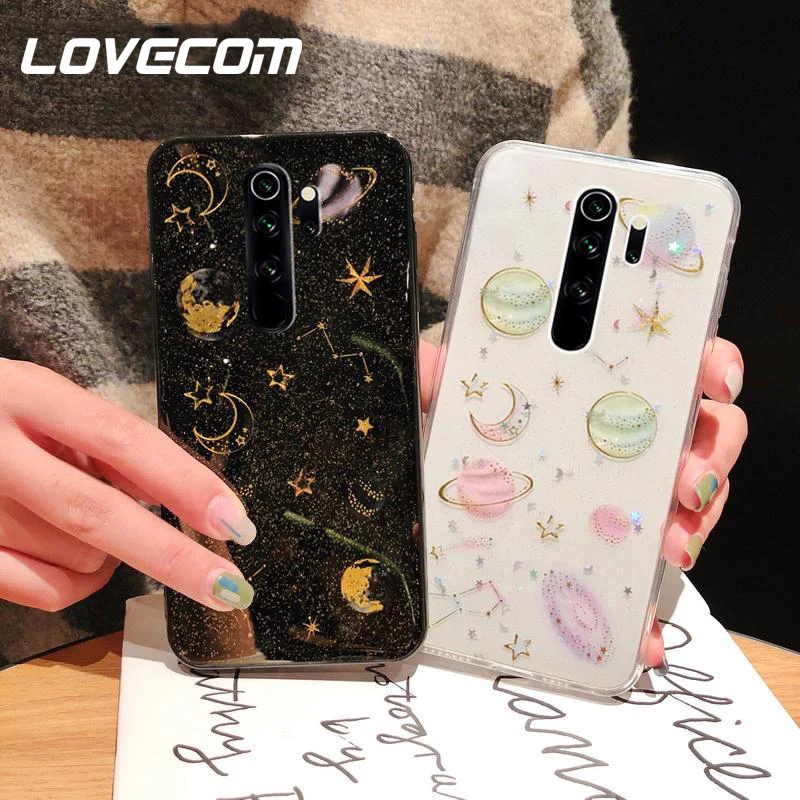 Роскошный прозрачный блестящий чехол LOVECOM для телефона с планетами и звездами