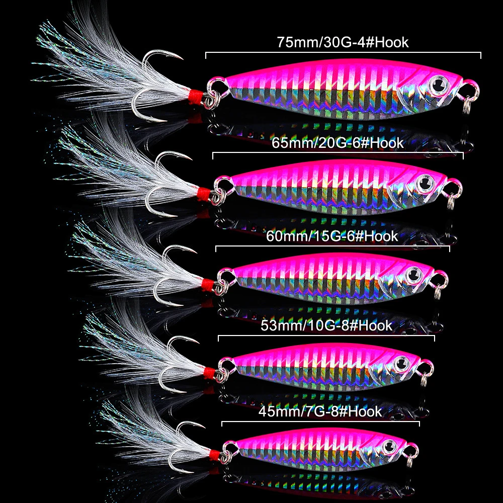 Fargiant Fishing Lure Metal Jig Wobbler Fishing Spinner Spoon Bait Winter Sea Ice Fishing Hard Lure Tackle Squid Artificial Bait