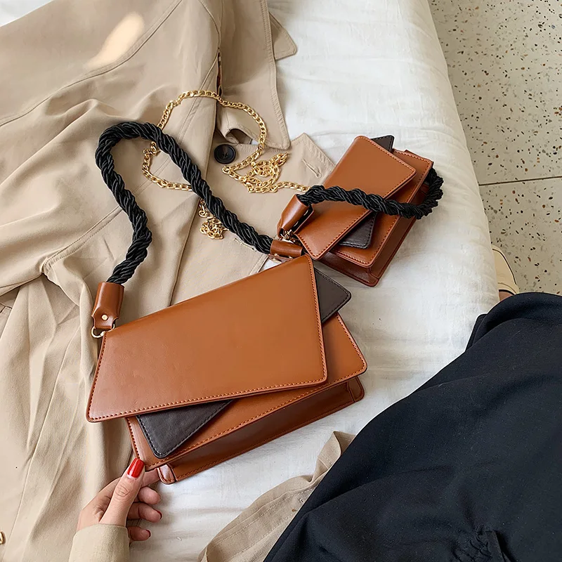 

Vintage Fashion Square Bag 2019 New Quality Matte PU Leather Women's Designer Handbag and Clutch Chic Shoulder Messenger Bag