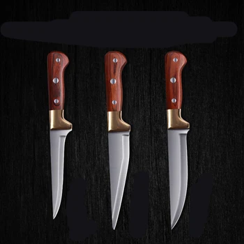 

High Quality Stainless Steel Slaughtering Knife Wood Handle Boning Knife Tip Boning Knife for Pig Slaughter