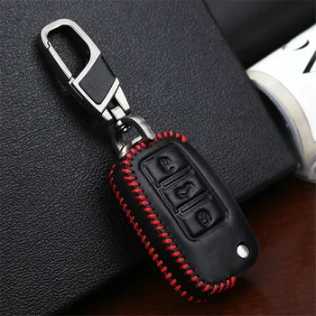 

Leather Car Key Case Cover For Seat Ibiza FR Arona Leon 2 MK2 MK3 5F 1M MK1 Toledo Alhambra Ateca Altea Cordoba KEY Ring Holder
