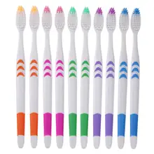 10 шт Двойная Ультрамягкая зубная щетка бамбук древесный уголь нано зубные щетки для зубов Персональный Уход зубная щетка Поддержка оптом