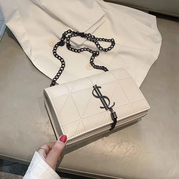 

Simple Style Chain Small Bags Female Bags 2020 New Fashion Small Square Bags Texture Single Shoulder Messenger Bags Handbags Gg