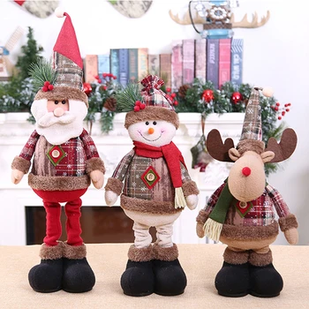 

Christmas Flexible Decorations Christmas Dolls Christmas Tree Decorations Innovative Elk Santa Snowman Decoration Kids New Year