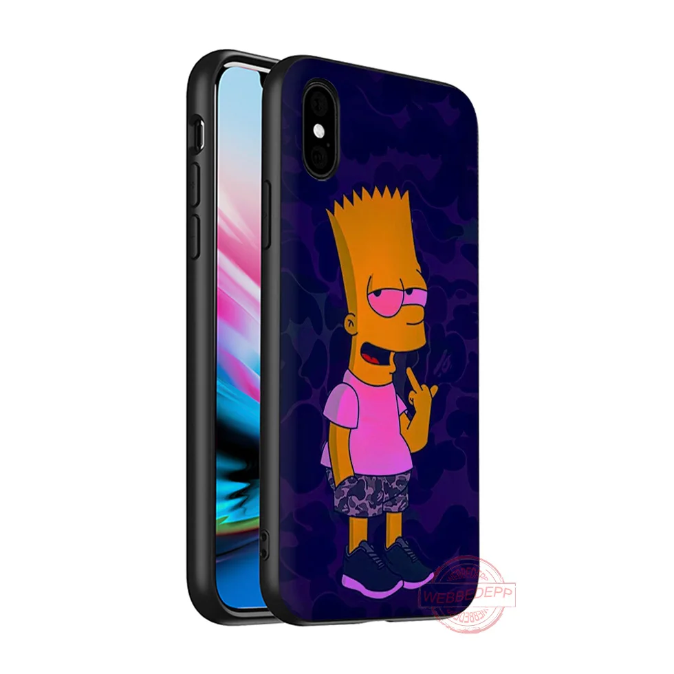 1 WEBBEDEPP Симпсон Мягкий силиконовый чехол для телефона iPhone 5 6 7 8 Plus X XS XR XS Max.11 11peo 11proMax - Цвет: 1