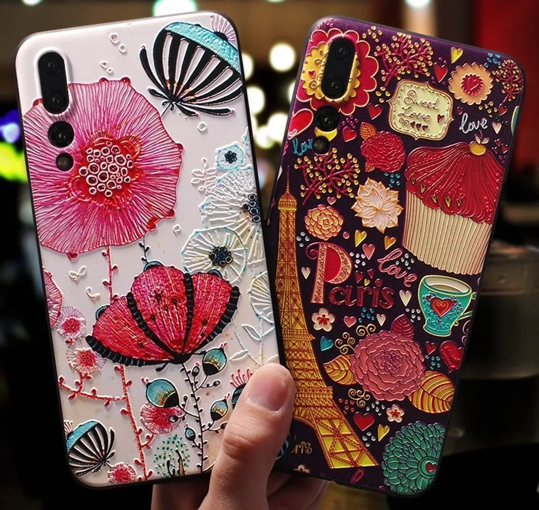 Embossed Matte TPU Phone Case for Hauwei P20 Mate20 Mate10 P30 Pro Shockproof Bumper Funda Armor Honor 20 Nova3 5 4 | Мобильные