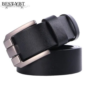 

Best YBT Men Imitation Leather Belt Alloy Pin Buckle Belt High Quality Luxury Brand For Men Fashion Business Cowboy Youth Belt
