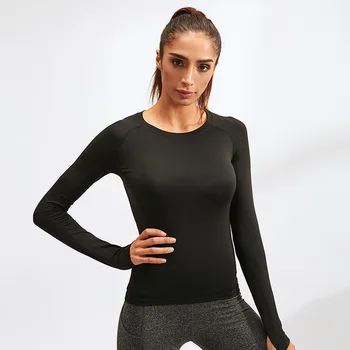 Winter Women s Sports Long Sleeve Wool Top Woman Thermal Underwear Fitness T shirts Gym