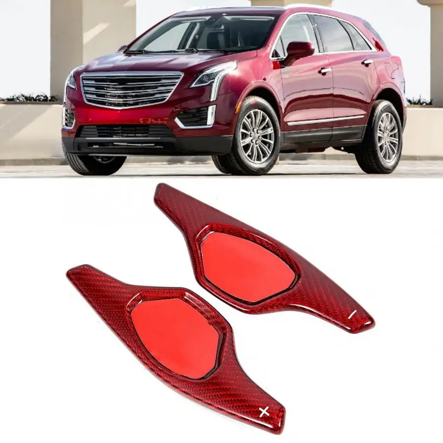 Красное углеродное волокно, рулевое колесо, удлинение лопасти, пригодный для Cadillac XTS5, BP003-Red, аксессуары для стайлинга автомобилей