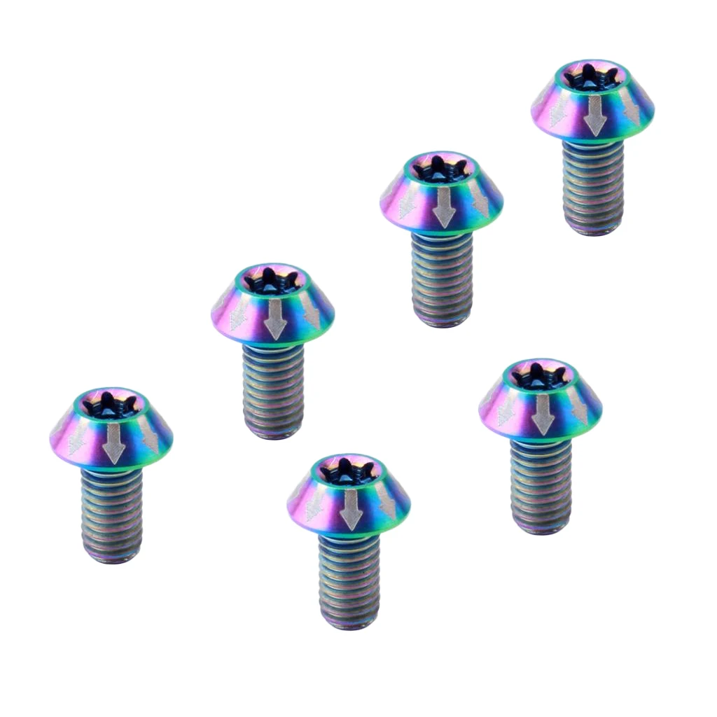 6 Count Titanium Ti Bike Disc Rotor Bolt Brake Discs Mounting Screws  M5 x14 mm