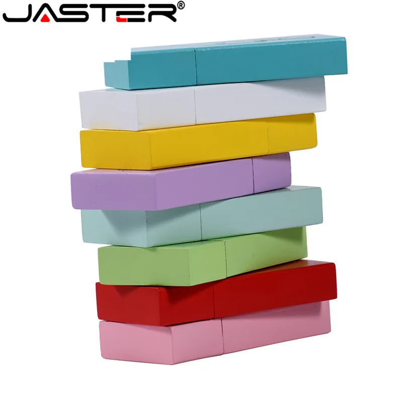 JASTER(10 шт бесплатный логотип) деревянная USB флешка Флешка Кленовая карта памяти Флешка 64 ГБ 16 ГБ 32 ГБ с логотипом на заказ 8 цветов