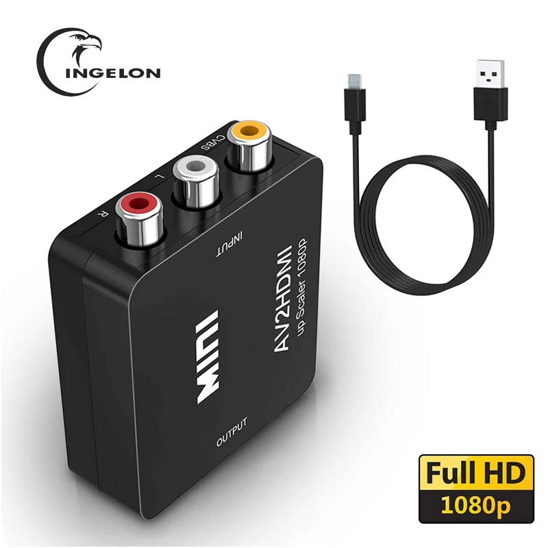 Серый RCA к HDMI AV к HDMI GANA 1080P Мини RCA композитный CVBS AV к HDMI видео аудио конвертер адаптер совместимый PAL NTSC SECAM M N - Цвет: Серый