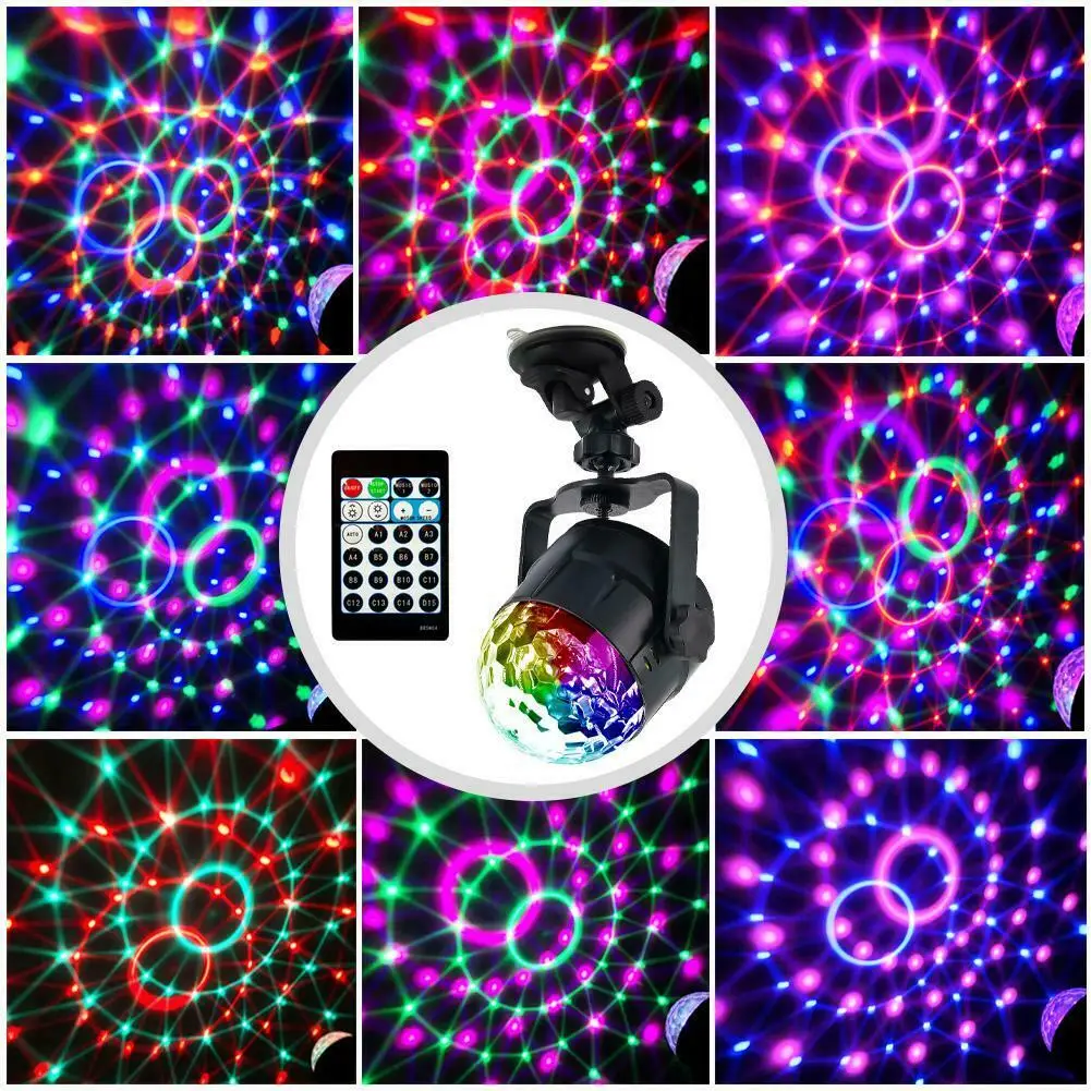 Автомобильный интерьерный светильник светодиодный RGB USB шар светильник музыкальный аудио диско DJ сценический комплект