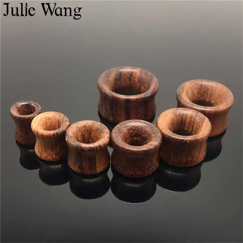 Julie Wang 620mm Wood Plugs Piercing Flexible Ear Tunnel Skin Hollow