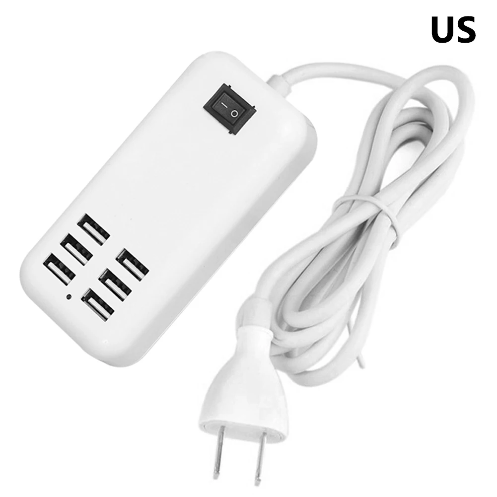 USB зарядное устройство концентратор 6 портов США ЕС Великобритания вилка настольная настенная розетка док-станция удлинитель, адаптер питания портативное зарядное устройство для сотового телефона планшета