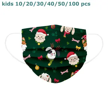 

Christmas Cartoon Printing Disposable Face Mask Kids Personal Breathable Wegwerp Ear Loop Mond Masker Mask 3Ply Ear Loop masques