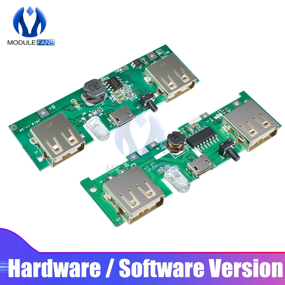 

Software/Hardware Version 5V 1A 2A Mobile Power Bank Charger Control Module Polymer Lithium Battery Charging Board Step Up Boost