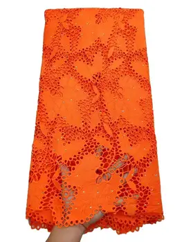 

2019 New Design African milk silk Cord Lace Guipure Lace Fabrics High Quality Latest Fashion African Lace Fabric ATB61 ORANGE
