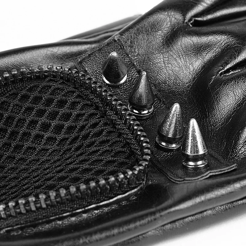 Панк рейв Для мужчин; в стиле «панк», Крик» длинные перчатки из ПУ-сетки уникальный красивый Стиль пальцев черные перчатки