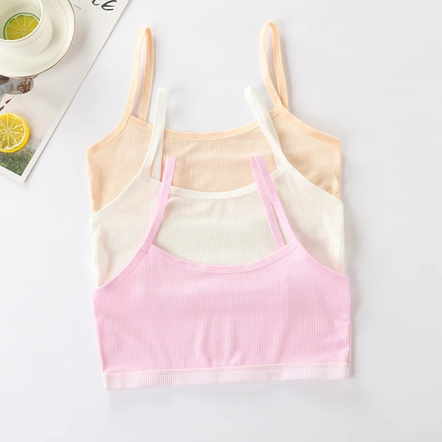 4pcs/lot Children's Breast Care Girl Bra 8-14 Years Hipster Cotton