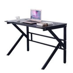 Bureau d'ordinateur de jeu noir pliable, grand accessoire de Bureau Simple pour ordinateur PC de Bureau, mobilier de maison OF50ZZ 