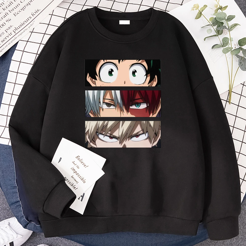 Vendedor Caliente Sudaderas con capucha con estampado de My Hero para hombre, ropa de calle sencilla de moda, jersey de cuello redondo, ropa informal holgada y cálida dmx5ModVNO0