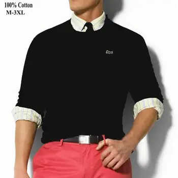 

High quality Spring Autumn Mens sweaters 100% Cotton Brand solid pullovers men knitted sweater long sleeve casual mens slim tops