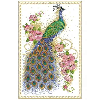 

Peacock tapestry patterns Counted Cross Stitch 11CT 14CT 18CT DIY Chinese Cross Stitch Kits Embroidery Needlework Sets