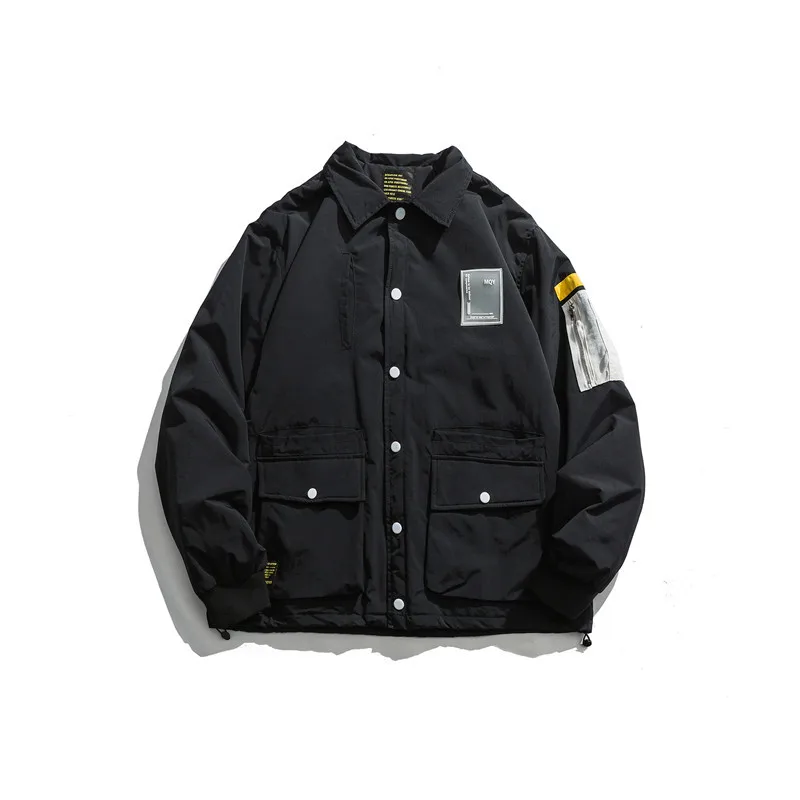 19 зима японский ретро мульти-карман оснастки пальто Мужская функциональная ветер тренд дикая хлопковая одежда