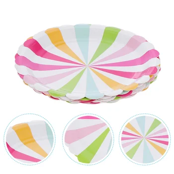 

8pcs Lovely Handy Disposable Tableware Party Plates Paper Plates for Wedding Christmas