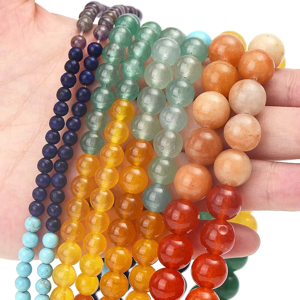 12MM 7 Chakra Beads Grade AAA Natural Gemstone Full Strand Round Loose  Beads 15.5 Bulk Lot Options 109948-3111 