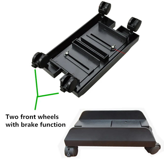 Adjustable Width Removable Stable CPU Stand Base Rack Desktop Brake with Wheels Computer Cases Host Bracket Waterproof CPU Stand