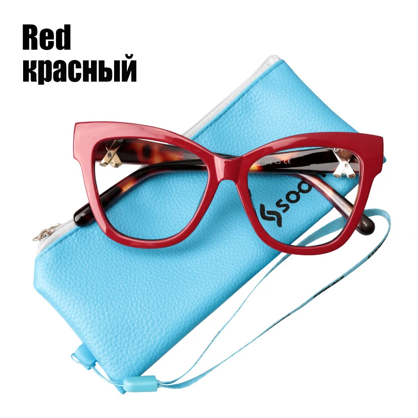 SOOLALA очки для чтения "кошачий глаз", женские Стразы с перекрещенными стеклами, большая оправа для очков, очки для чтения по рецепту от 0,5 до 4,0 - Цвет оправы: Red Reading Glass