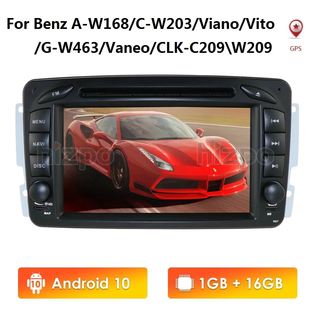 2Din Android 10 система HD сенсорный экран Автомобильный плеер Авто Блок для Mercedes Benz C Class